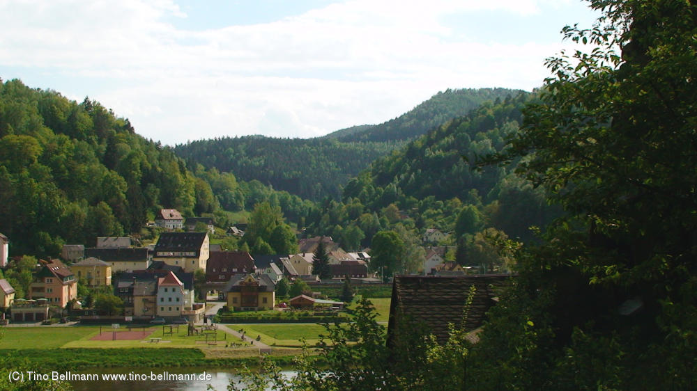 Blick vom Wolfsgraben in Postelwitz auf den Bad Schandauer Ortsteil Krippen