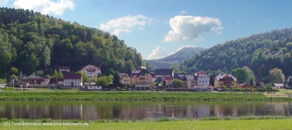 Blick von Postelwitz auf Krippen - Sächsische Schweiz